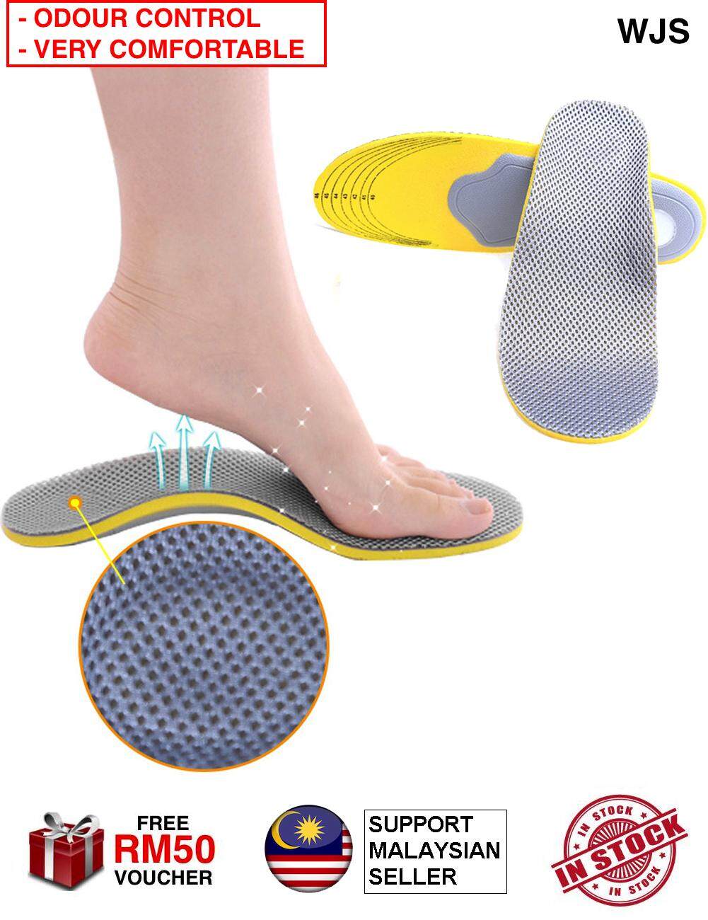 (ODOUR CONTROL) WJS Orthotic Orthopaedic Arch Support Shoe Insoles Pads Shoe Pad Tapak Kasut Shoe Insole Hong Kong Feet HK Foot Control Feet Smell YELLOW GREY Size S L [FREE RM 50 VOUCHER]