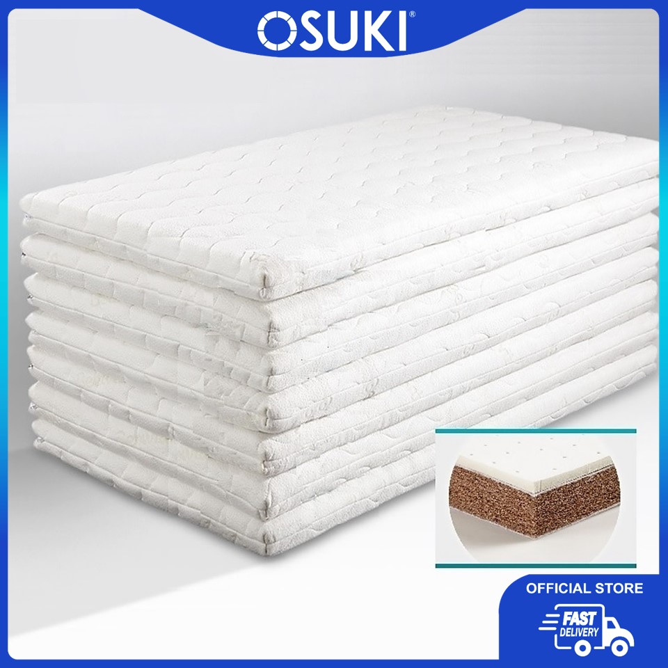OSUKI Latex & Coconut Baby Cot Mattress 100 x 56cm (Cotton Surface)