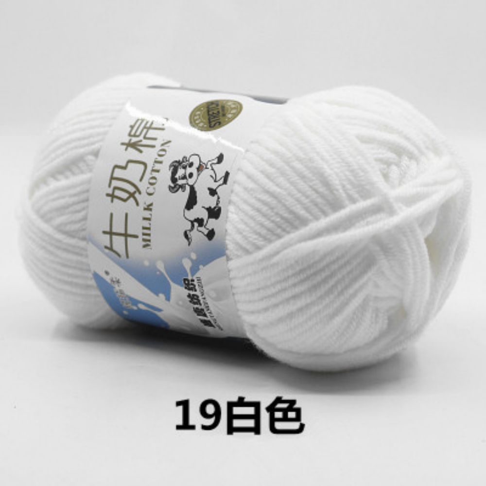 1-91 MILK COTTON WOOL 50g Milk Yarn 5ply Knit Yarn Smooth Yarn Soft Yarn Crochet Yarn Benang Kait
