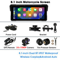 EKLEVA 8.1 Inch Screen 2K Motorcycle CarPlay Dash Cam Wireless Carplay Android Auto Bluetooth Navigation IPX7 Waterproof Display