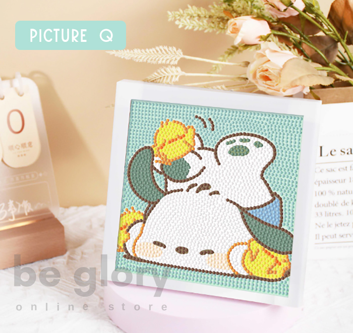Kids Cute Cartoon 5D DIY Diamond Painting Set With Frame 17cm X 17cm Full Drill Tools Children DIY Handmade Kids Gift 儿童创意手工钻石贴画
