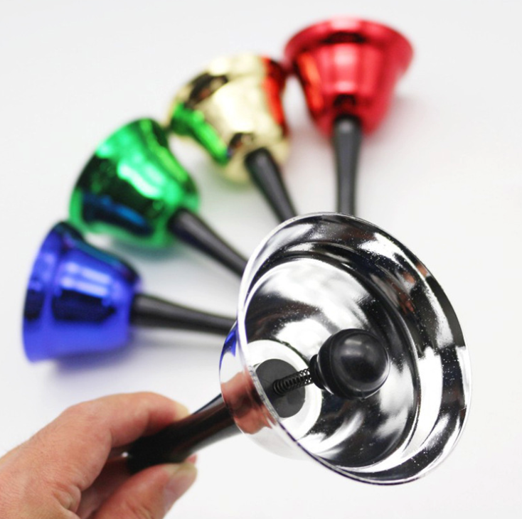 (SOLID RING & GRIP) WJS Anti Rust Heavy Metal Hand Held Bells Handheld Bell Ordering Bell Jingle