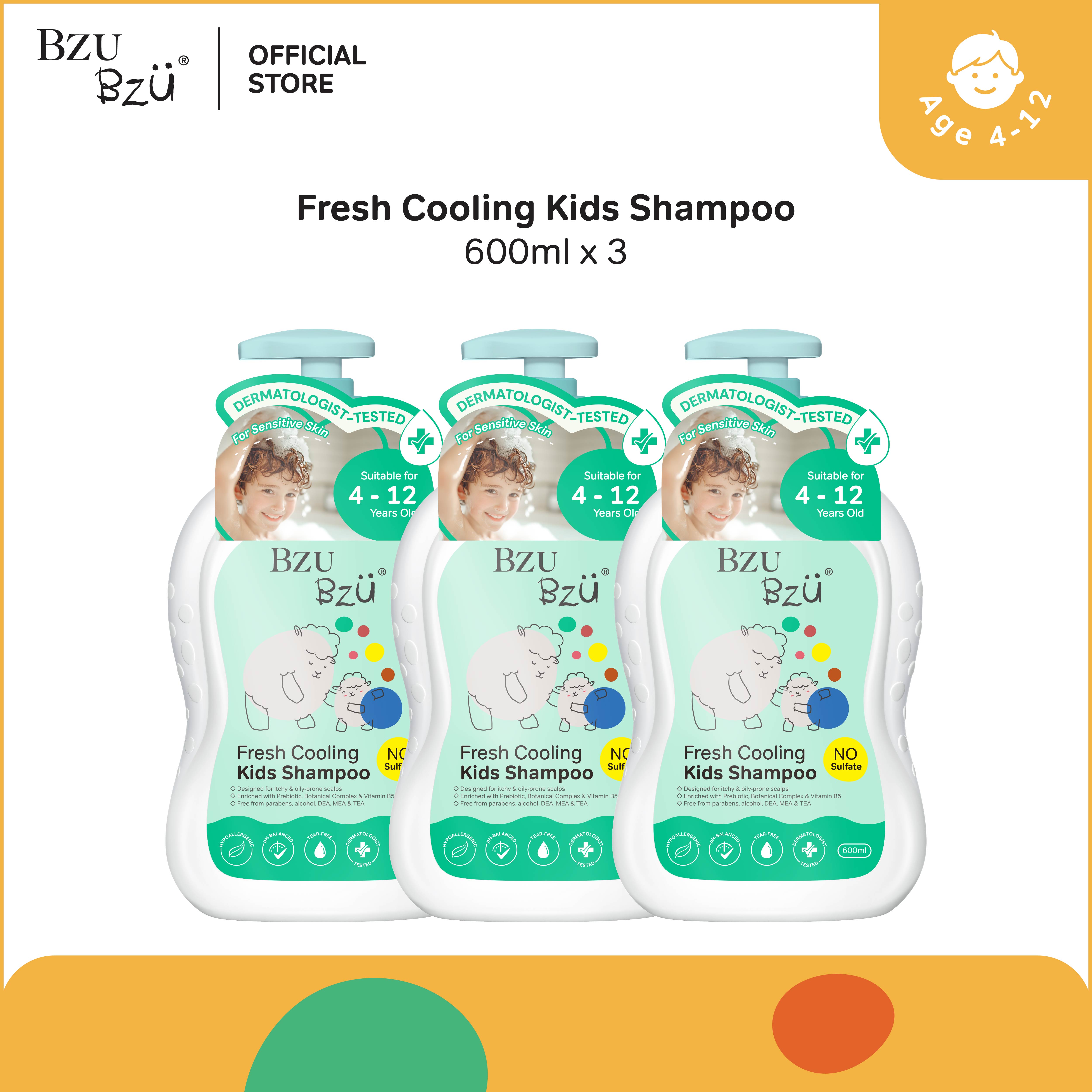 [3-in-1 Bundle] BZU BZU Fresh Cooling Kids Shampoo (600ml x 3)