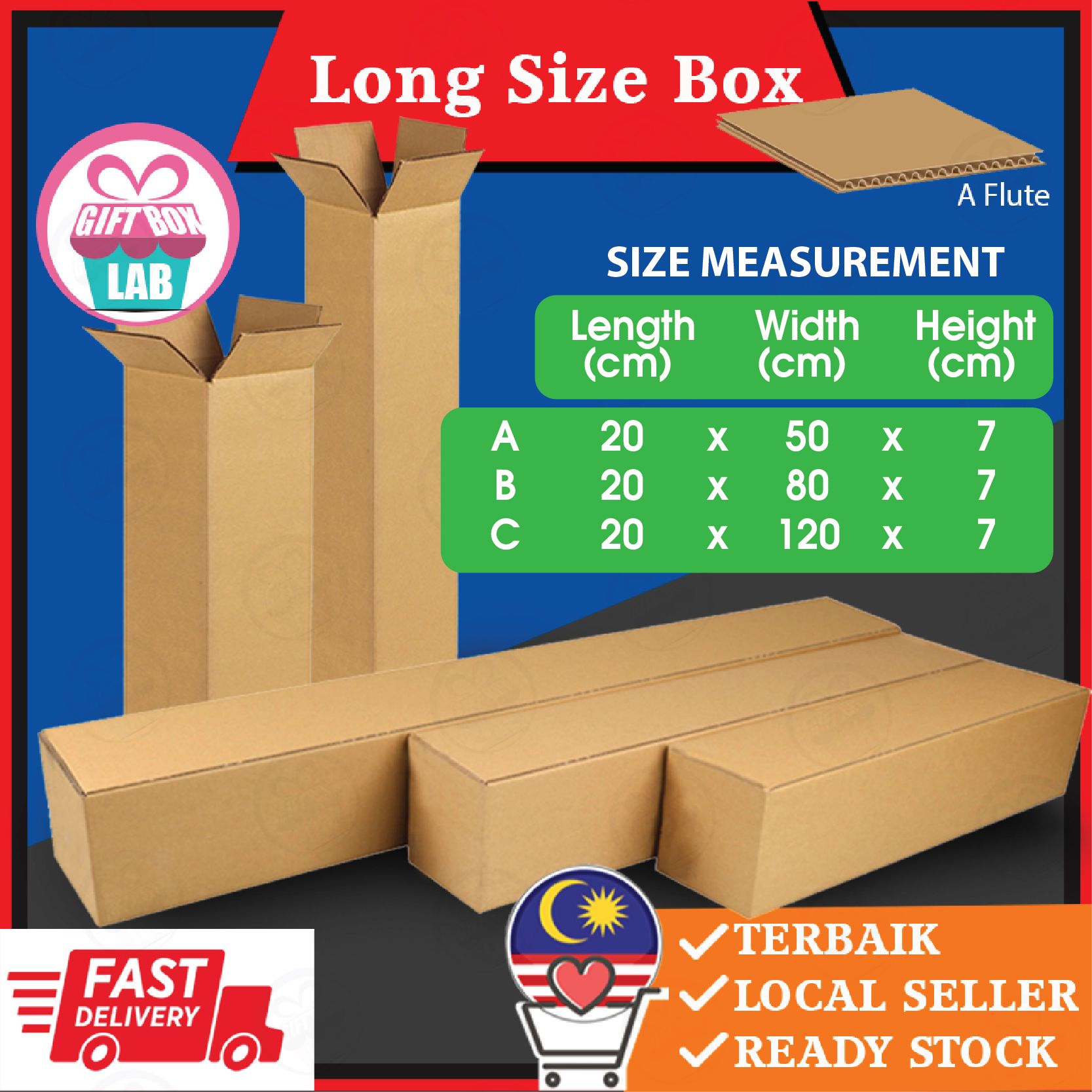 Packing Box Packaging Box Carton Box Paper Boxes Kotak A Type - Long Size