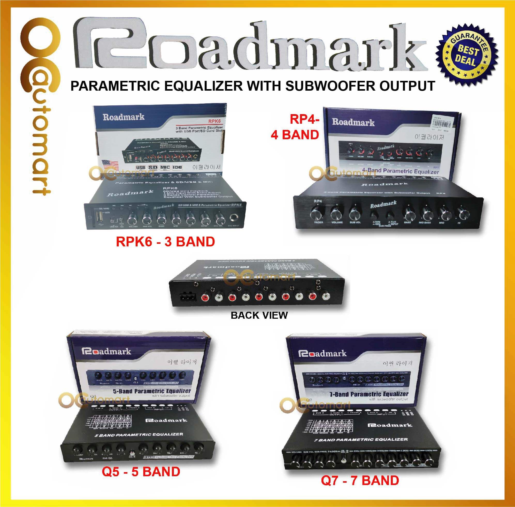 Roadmark Pre AMP Parametric Equalizer Audio Equalizer 3 4 5 7 Band Preamp