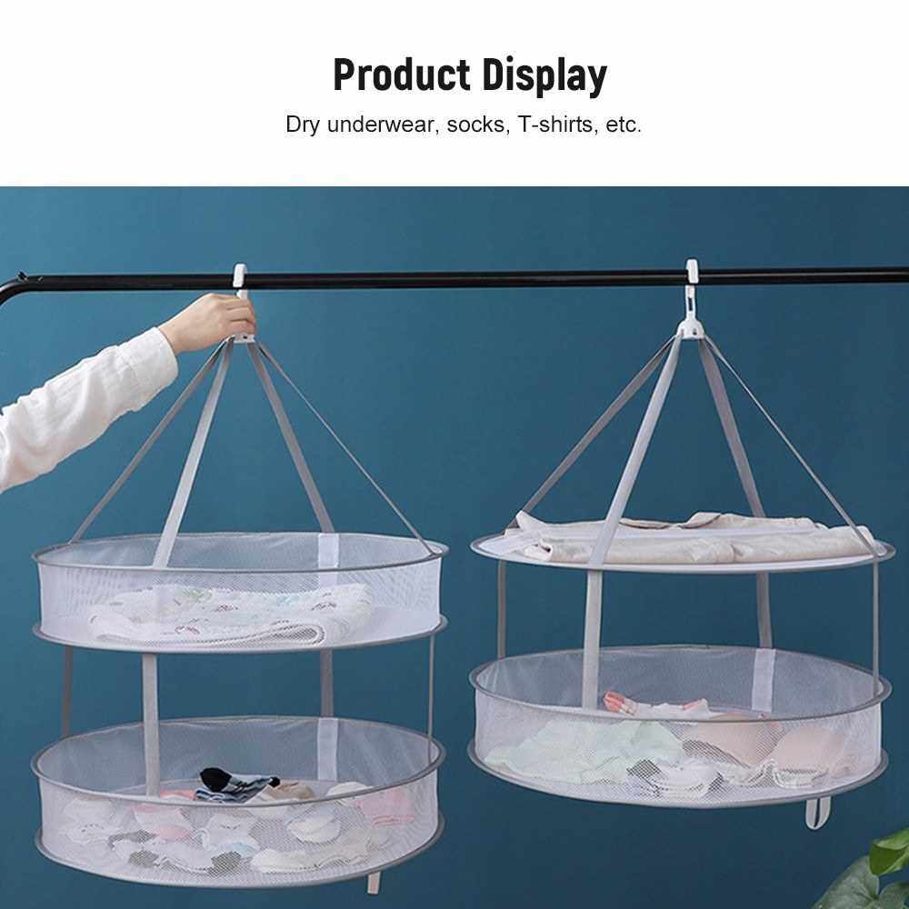 Best Selling 45CM Double Layer Mesh Clothes Hanging Dryer Folded Drying