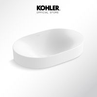 KOHLER Chalice Sleek Vessel Oval Countertop-Mounted Vessel Lavatory Bathroom Basin Without Deck K-31701T-0