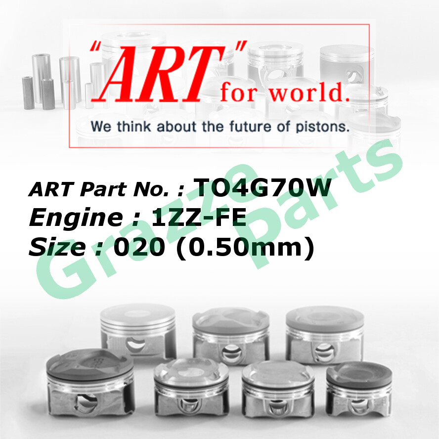 ART Piston Set TO4G70W 020 (0.50mm) Size Toyota Altis 1.8 Wish 1.8 ZZE122 ZZE142 ZNE10 1ZZ-FE (79.0mm)