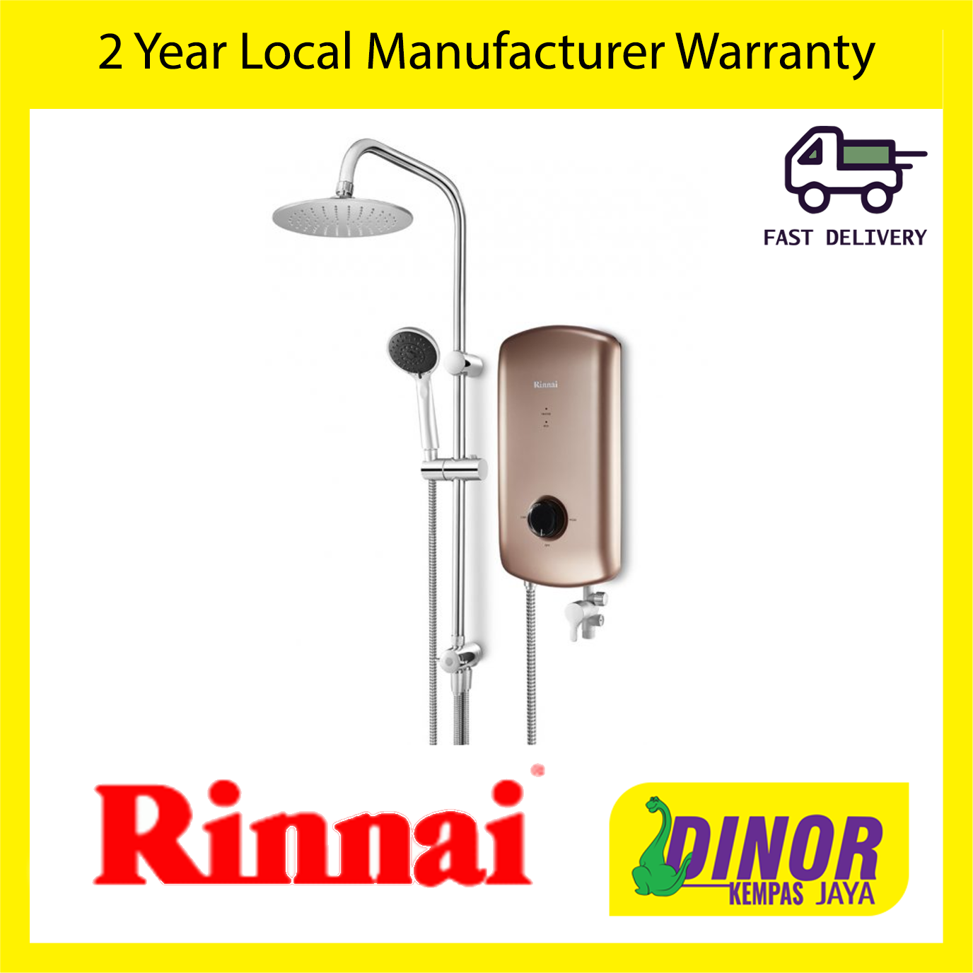 Rinnai Crystal Electric Water Heater REI-B360NP-R-BZ (Rainshower/NO Pump)