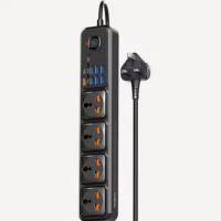 Moxom MX-ST14 Multi-Port Power Strip with 7 USB Ports 4 AC Outlets UK Plug PD20W QC18W Overload Protection 2m / 3mCord - Home Office Essential