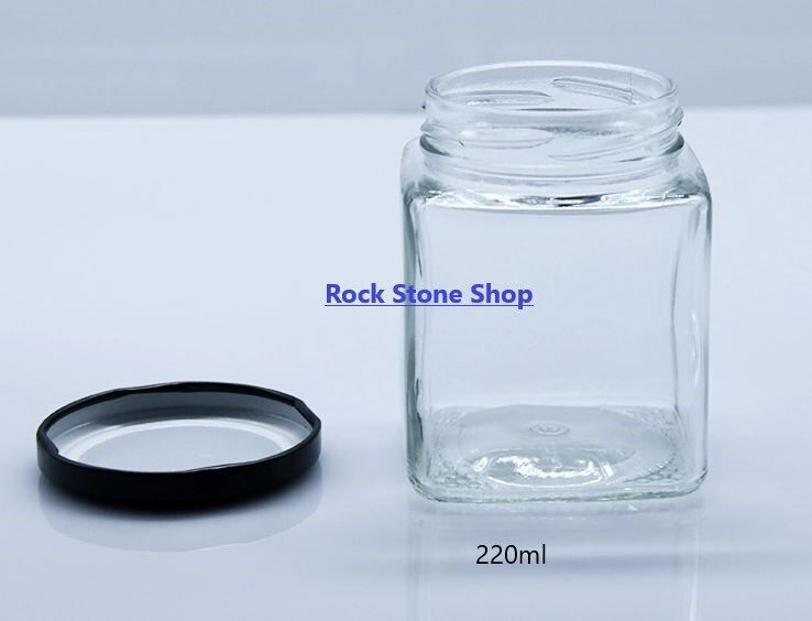 [105 Pcs] 220ml Square Glass Jar Mini Bottle Air Tight Storage Container For Sweet Door Gift Honey | Botol Kaca | 玻璃小罐子