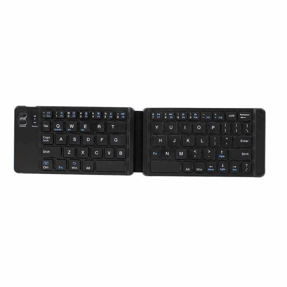 Folding Pocket-size BT Keyboard Scissor Switch Keyboard Compatible with iOS/Android/Windows Laptops Tablets Cellphones Black (Black)