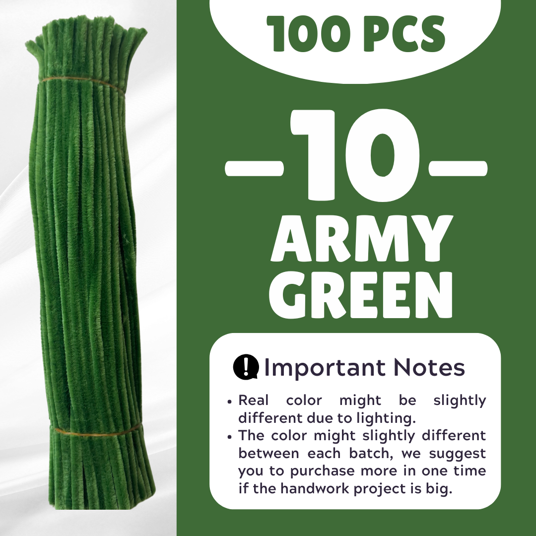 MY Ready Stock 100Pcs Colorful Chenille Stems Pipe Cleaners Assorted Colours Art and Craft