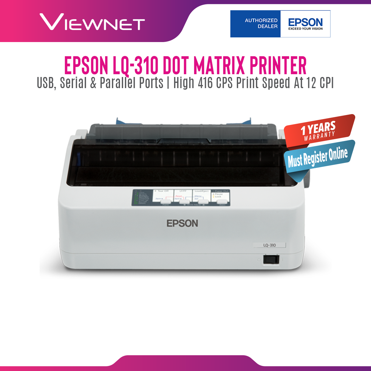 EPSON LQ-310 Dot Matrix Printer