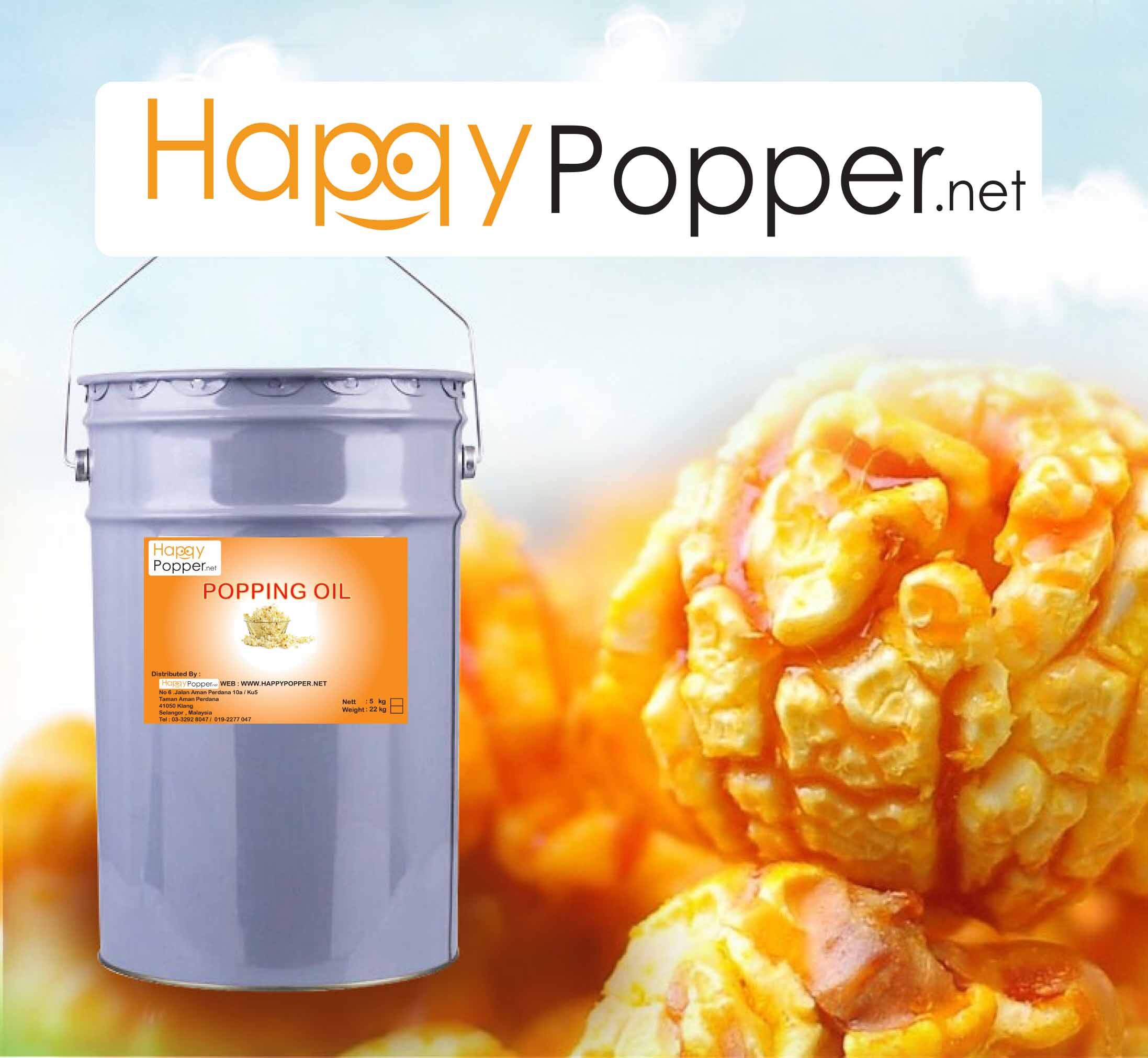 Happypopper 22kg popcorn popping oil 22 kg natural healthy pure coconut oil