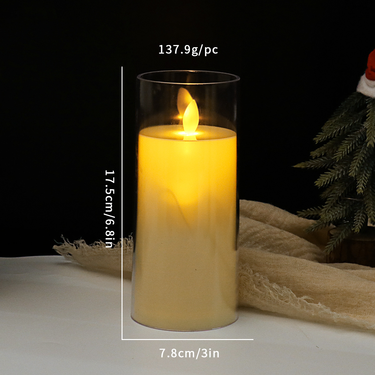 Outdoor Camping Atmosphere Light | Simulated LED Electronic Candle Birthday Romantic Confession Stage Wedding Decoration Glass Cover Integrated