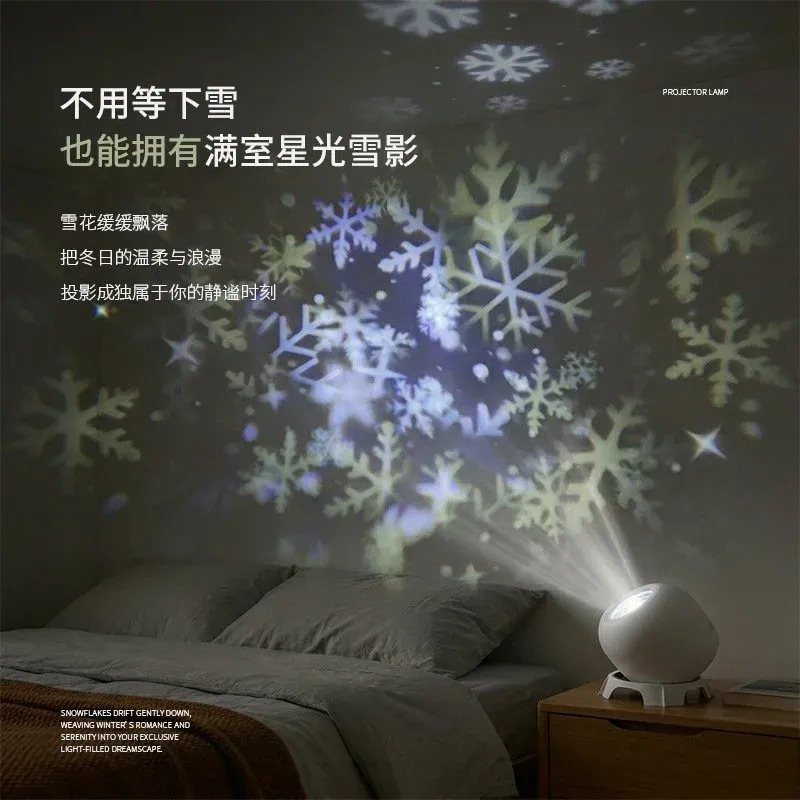Colorful Fantasy Rotating Projection Lamp Star Light Projector Galaxy Star Moon Night Light Atmosphere Decorative 小夜灯 星空灯