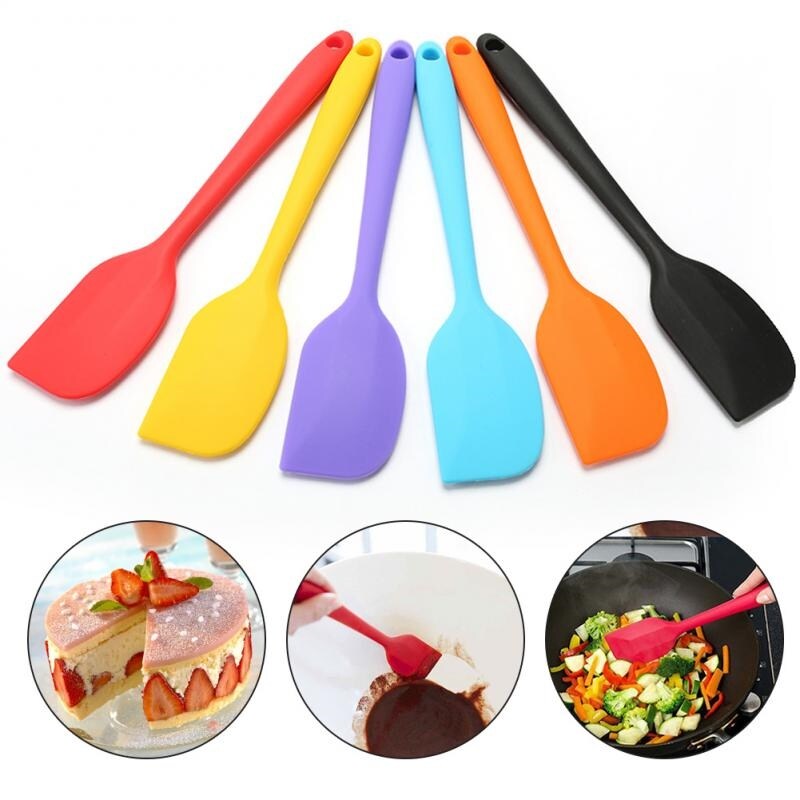 【Modern housewives] Silicone Cream Baking Scraper Non Stick Butter Spatula Cutter Chocolate Smoother Heat Resistant Kitchen Pastry Tools Scraper