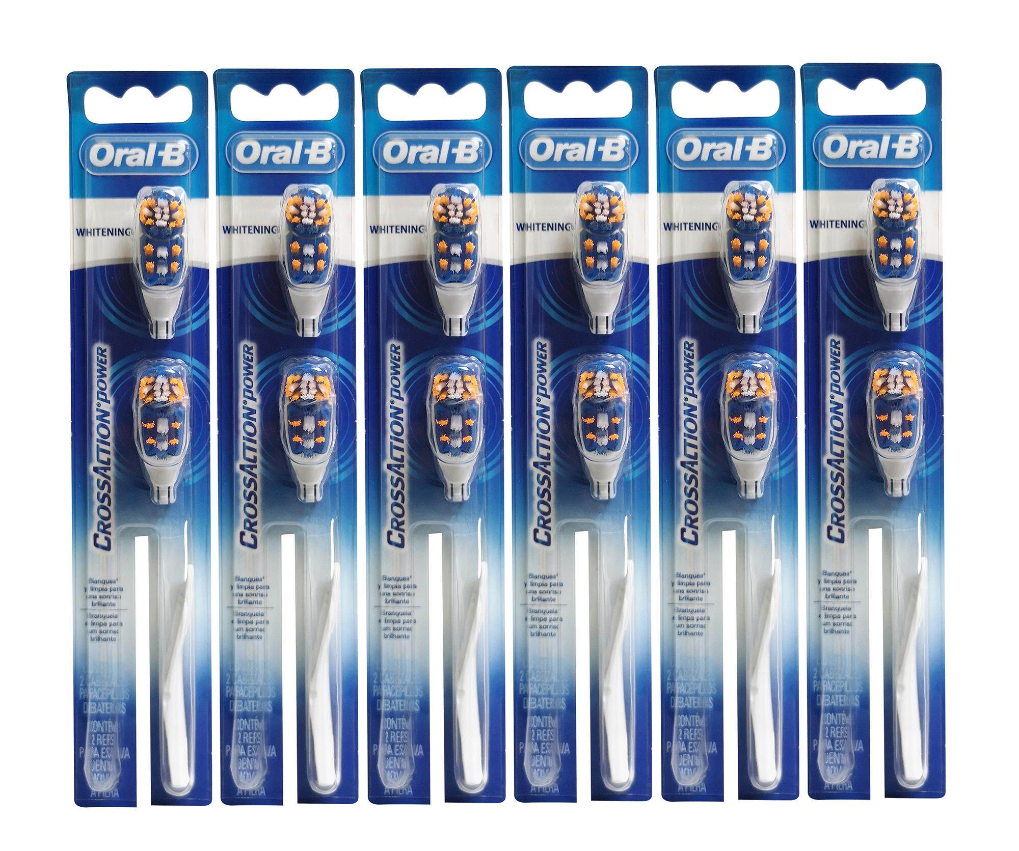 6 packs of Oral-B CrossAction Power Whitening Brush Head Set - Only fits to Model B1010 & B1011