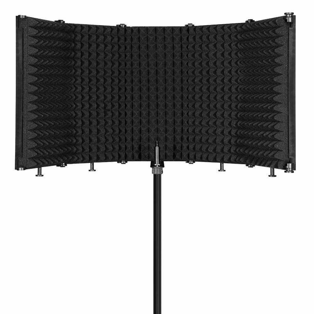 Foldable Adjustable Sound Absorbing Vocal Recording Panel Portable Acoustic Isolation Microphone Shield Sound-proof Plate (Standard)