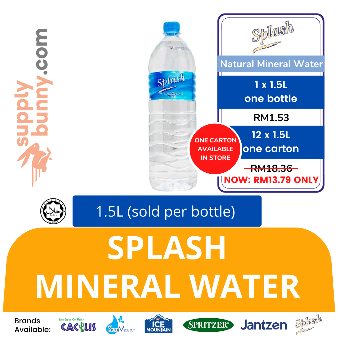 Splash Mineral Water 1.5Litre (sold per bottle) 矿泉水 PJ Grocer Air Minuman Splash