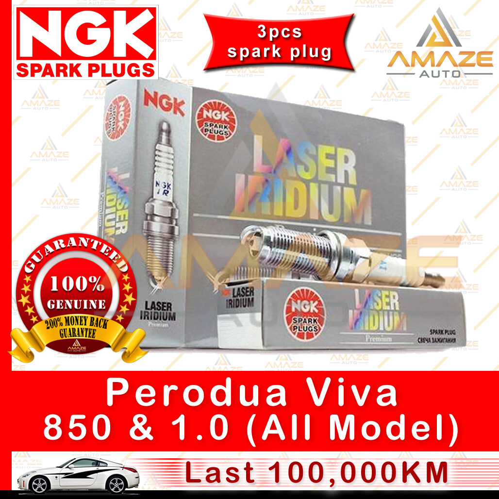 NGK Laser Iridium Spark Plug for Perodua Viva (850 & 1.0) - Longest Usage life and high performance - Amaze Autoparts