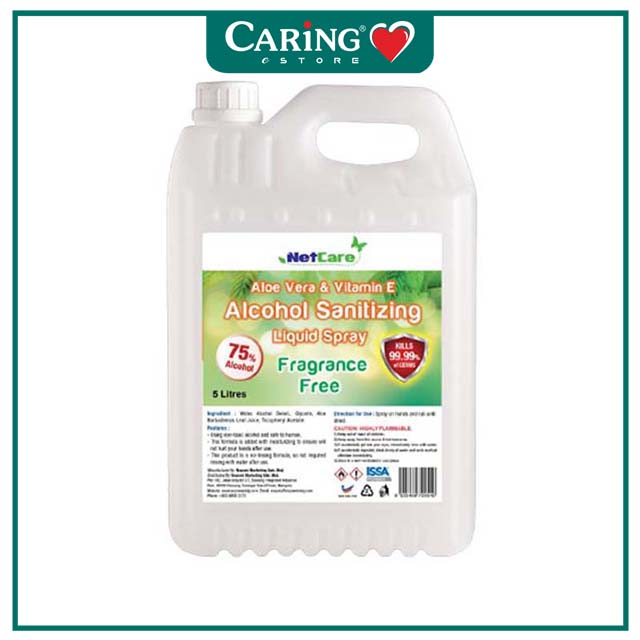 NETCARE ALCOHOL SANITIZING LIQUID FRAGRANCE FREE 5L