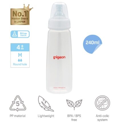 PIGEON Slim Neck PP Nursing Bottle - 120ml / 240ml