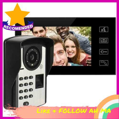 Best Selling 7inch TFT LCD Display 16:9 1024*600 Digital Doorbell Rainproof Intelligent Video Door Phone Touch-screen Fingerprint Remote Control Password Unlock with IR Night Vision (Multicolor)