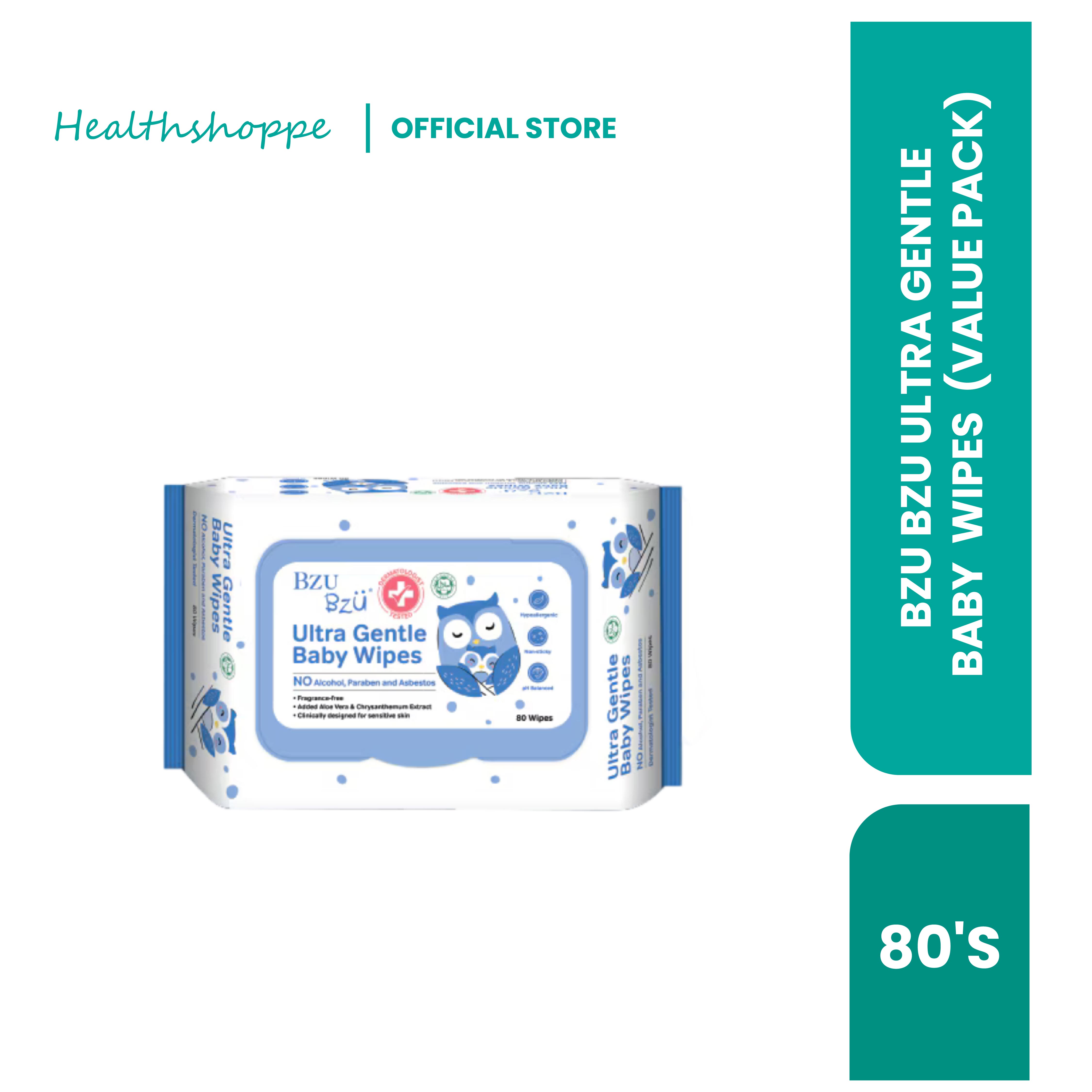 BZU BZU Ultra Gentle Baby Wipes 80s (Value Pack)