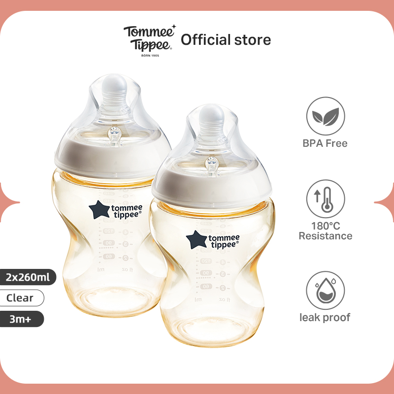 Tommee Tippee Natural Start PPSU Bottle With 150ml/ 260ml / 340ml Slow /Medium Flow Teat BPA-Free Silicone Teat