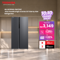 Toshiba GR-RS780WI-PMY(06) 623L Side-By-Side Door Inverter Refrigerator (Morandi Dark Gray)/Peti Sejuk/ 冰箱