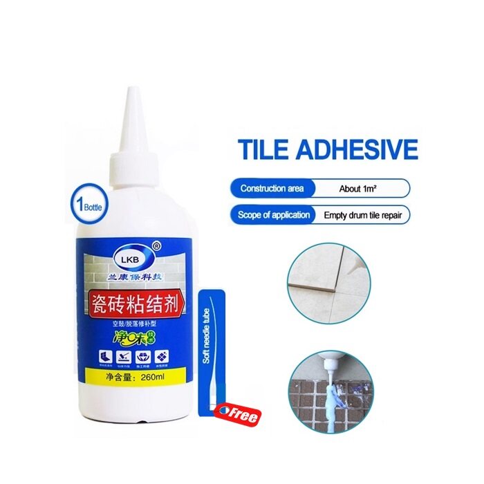 White Glue Tile Hollowing Repair Glue (260ml) Tiles Empty Drum Loose Injection Adhesive GAM PELEKAT LONGGAR JUBIN