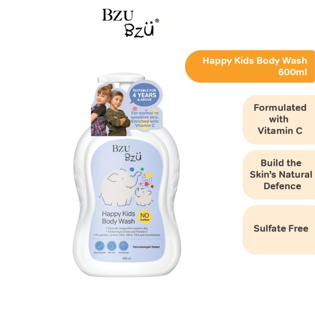 BZU BZU HAPPY KIDS BODY WASH 600ML