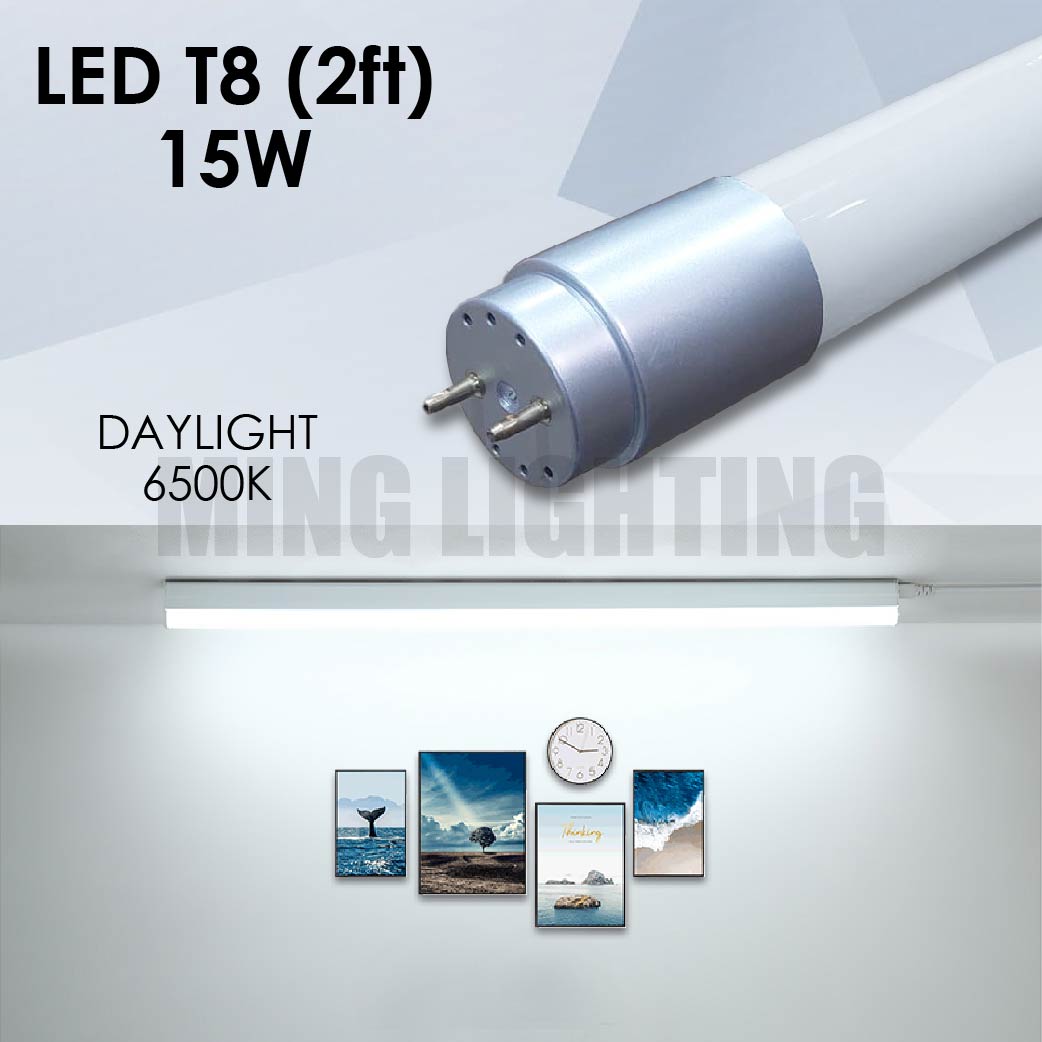 Extra Bright LED T8 Lampu Kalimantang 15W 2FT Light Tube Terang Dinding Siling Wall Ceiling Lighting Panjang Siling