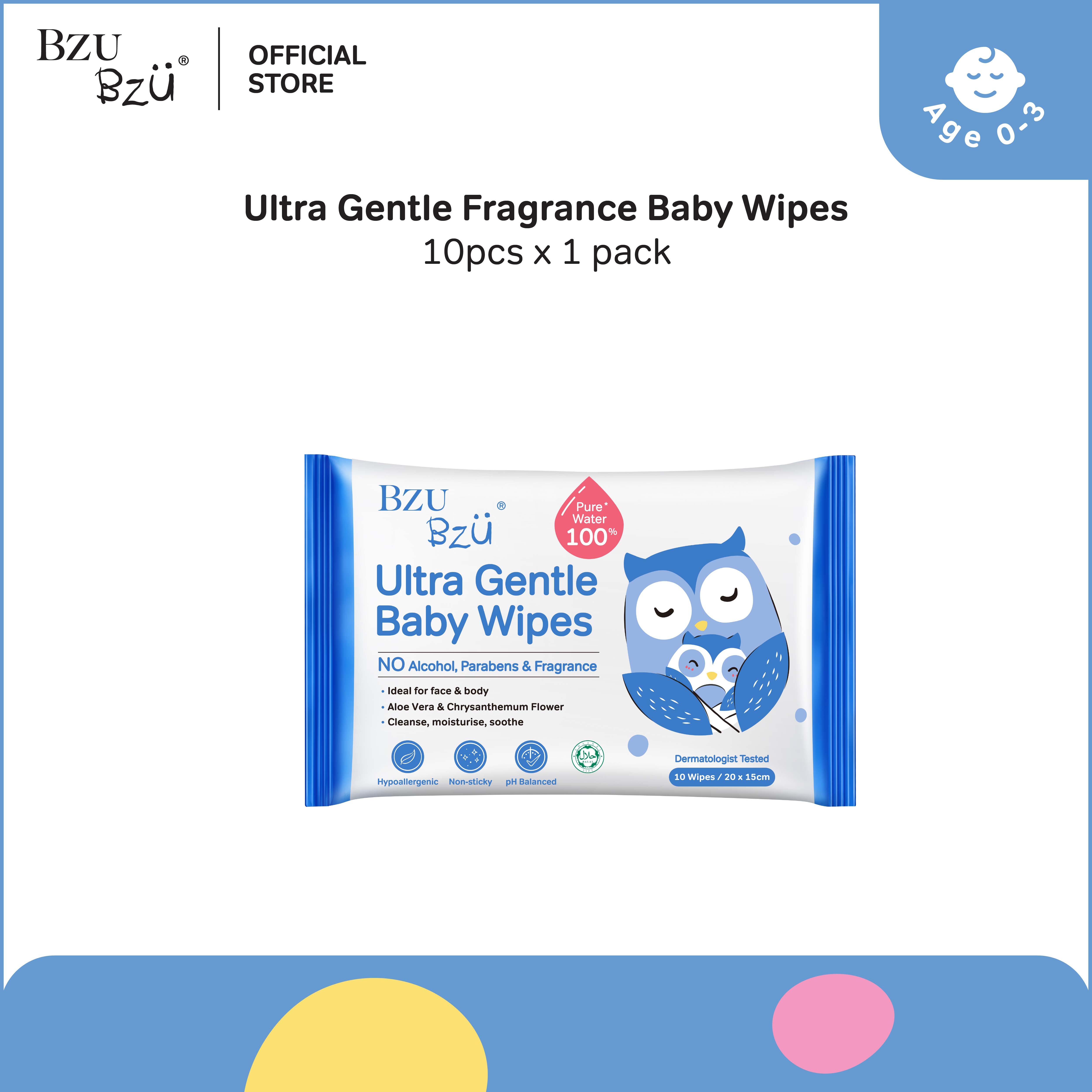 BZU BZU Ultra Gentle Fragrance Free Baby Wet Wipes (10 pcs) Bundle Deals [Exp: Year 2028]