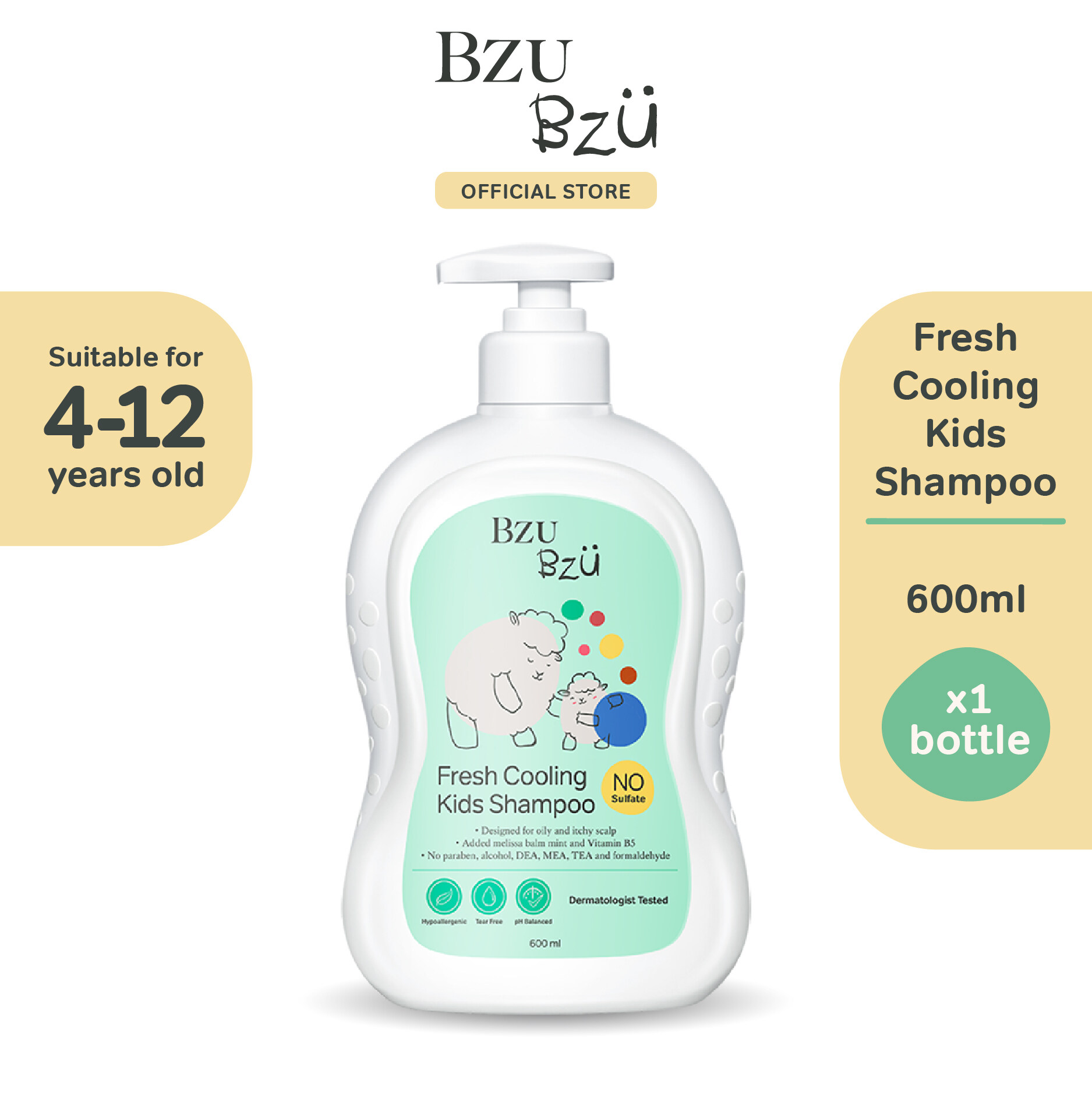 BZU BZU Fresh Cooling Kids Shampoo (600ml)