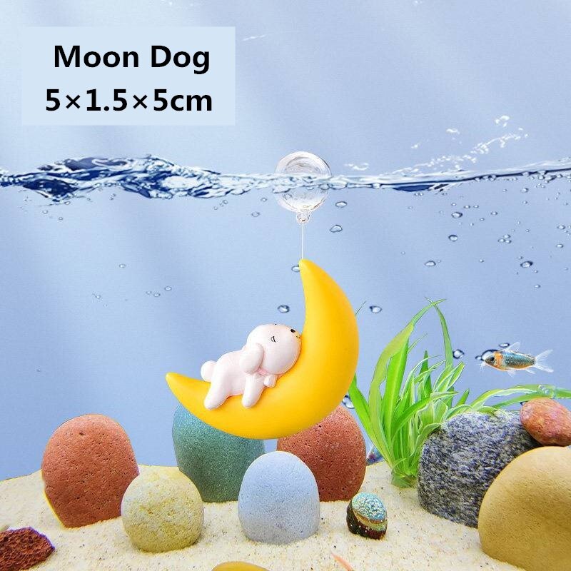 Cute Aquarium Floating Decoration Diver Magic Fairy Moon Animal Figure Underwater Ornament Landscape Fish Tank Accessories - 8