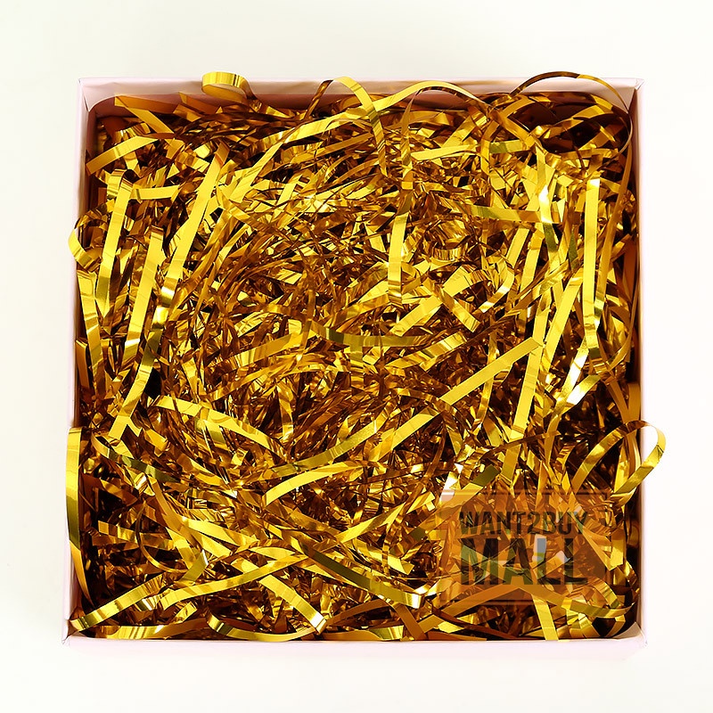 100g Metallic Gold Bright Shredded Raffia Paper Hamper Wrapping Gift Box Filler Cebisan Emas Hiasan Hantaran Kenduri