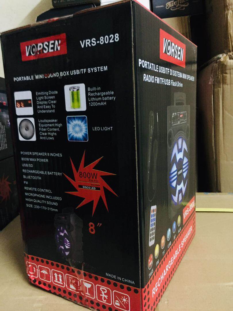 [KL Ready Stock] Vorsen Bluetooth Speaker VRS-8028 Portable Rechargeable Karaoke FM radio Speaker with microphone