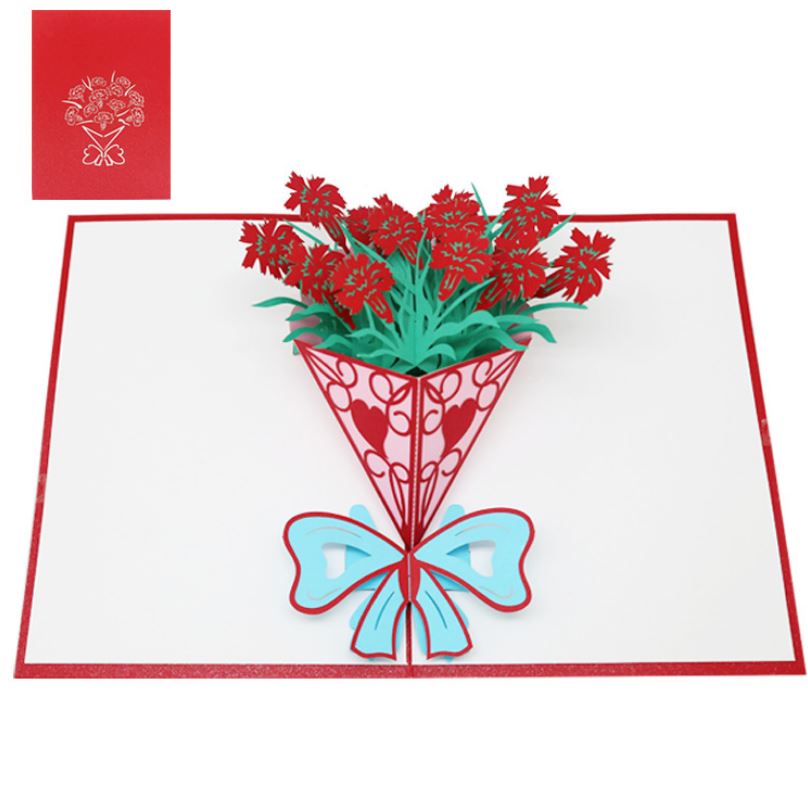 3D Pop Up Greeting Cards for Birthday Anniversary Valentines Day Romance Flower Card - Individually Packaged with Envelope and Protective Bag