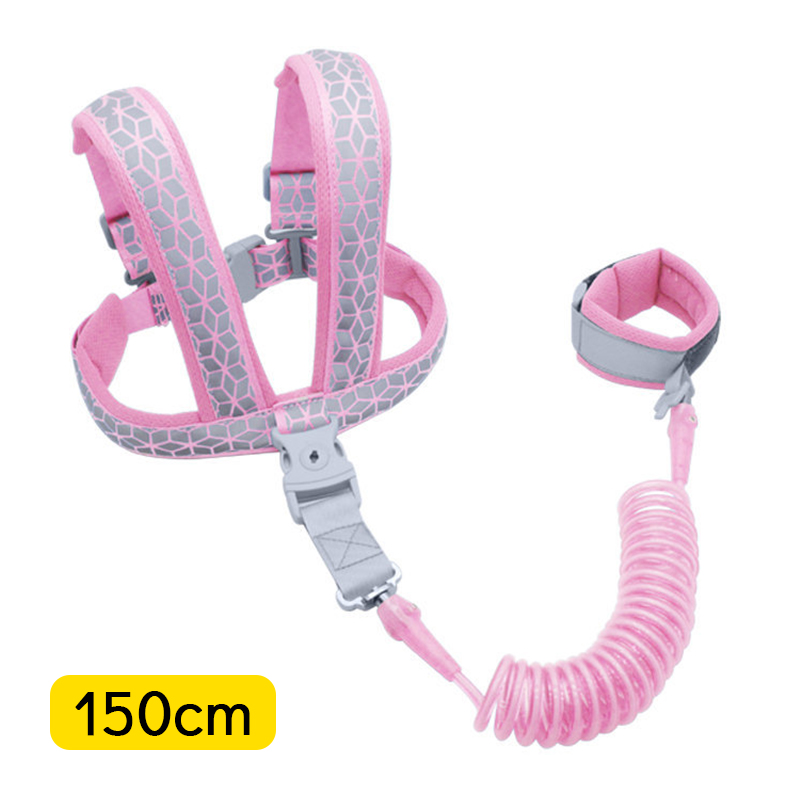 Hamshmoc Anti-Lost Baby Walking Harness Reflective with Traction Rope Anti-Lost Children Safety Harness Adjustable Wrist Link Multifunctional Kids Safety Travel Essential
