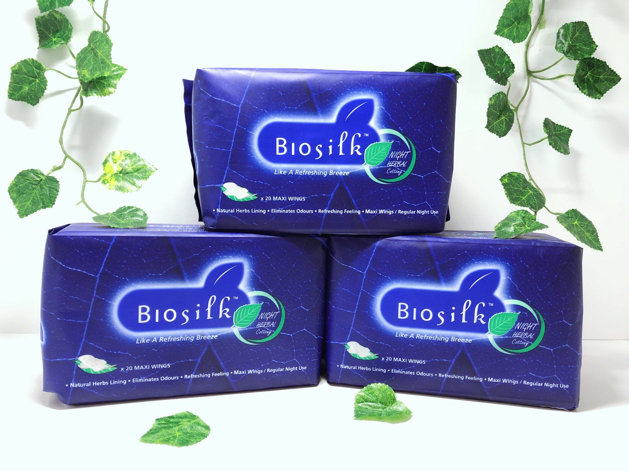 Biosilk Herbal Maxi Nightuse Sanitary Napkins / Pads 29cm
