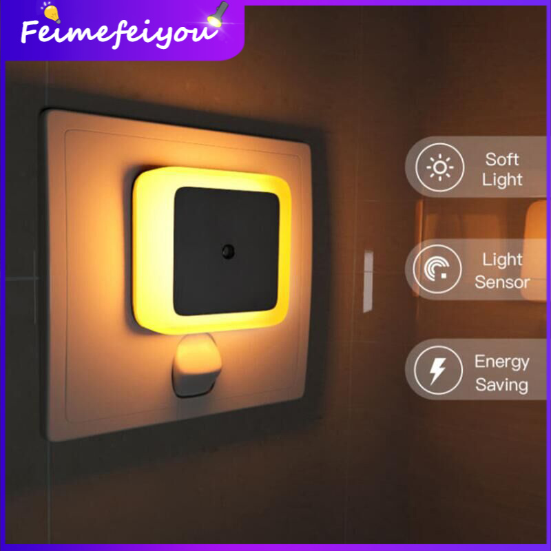 lampu tidur bilik automatik led night light for bedroom room sleep LED plug lights night lamp sensor light auto mini wall lamp For Malaysia plug 220V 0.5W