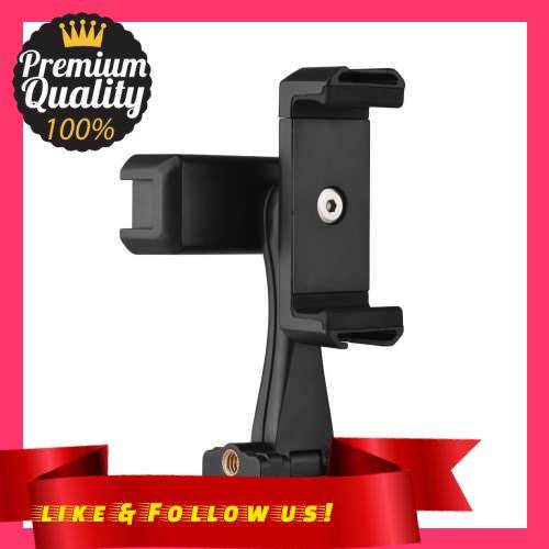 People\'s Choice Andoer AD-04 Universal Phone Tripod Mount with Dual Phone Holders Vertical Horizontal Phone Clamp 4 Cold Shoe Mount Multifunctional Smartphone Holder for Vlog Live Streaming Oline Video Teaching Meeting (Standard)