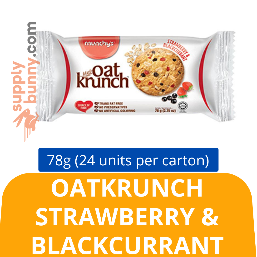 OatKrunch Strawberry & Blackcurrant (78g X 24 packs) (sold per carton) 燕麦草莓黑加仑饼干 PJ Grocer Strawberi & Anggur Hitam