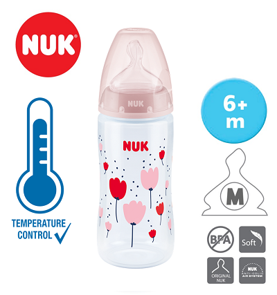 NUK Premium Choice+ Temperature Control Feeding Bottle 300ml/BOTOL SUSU