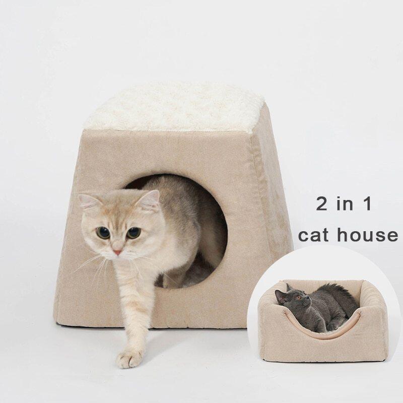 Hang Động Cho Mèo Có Thể Gấp Gọn Nhà Ấm Áp Cũi Giường Cho Thú Cưng Mèo Sofa Thảm Chó Cho Mèo Con Nhỏ Cửa Sổ Tổ Sản Phẩm Trong Nhà