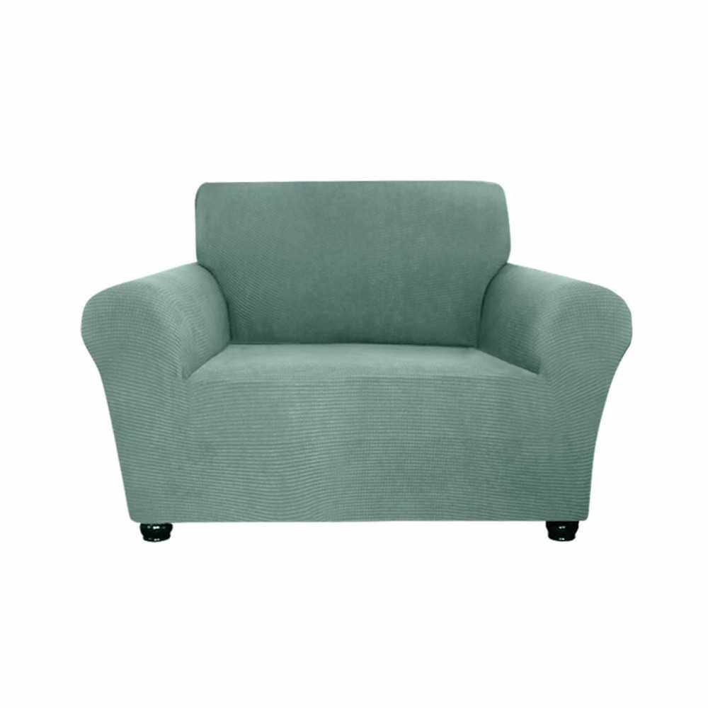 Stretch Sofa Slipcover Spandex Anti-Slip Soft Couch Sofa Cover 1 Seater Washable for Living Room Kids Pets(Light Green) (Light Green)