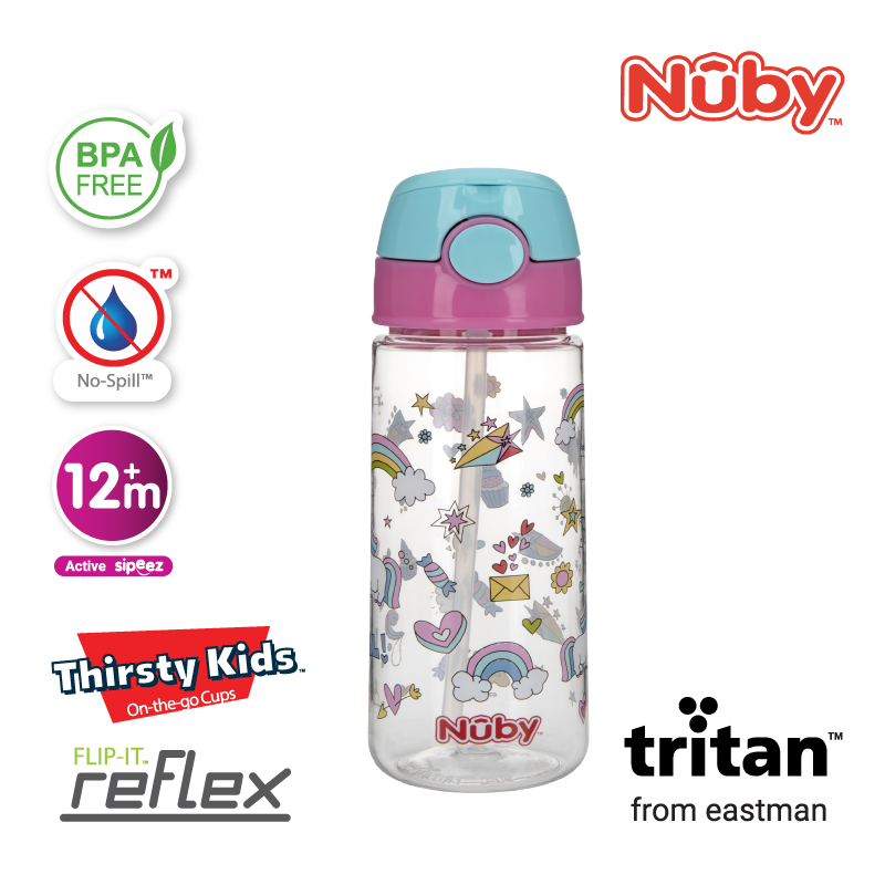 Nuby Printed Tritan Flip-it Active Bottle 18oz/532ml - NB10563